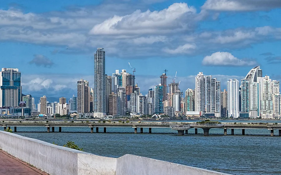 A Latin American city skyline across the water
